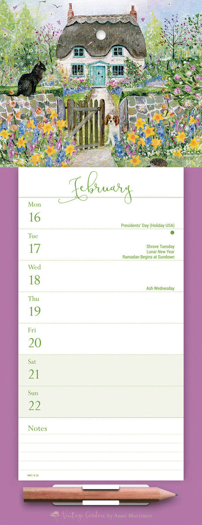 Vintage Garden WTV Magnetic Calendar 2026