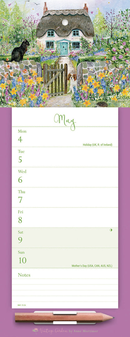 Vintage Garden WTV Magnetic Calendar 2026
