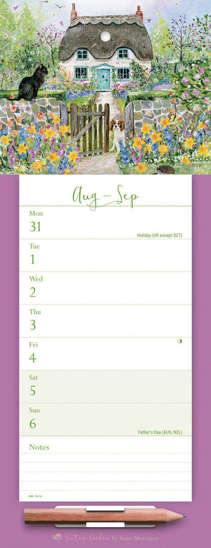 Vintage Garden WTV Magnetic Calendar 2026
