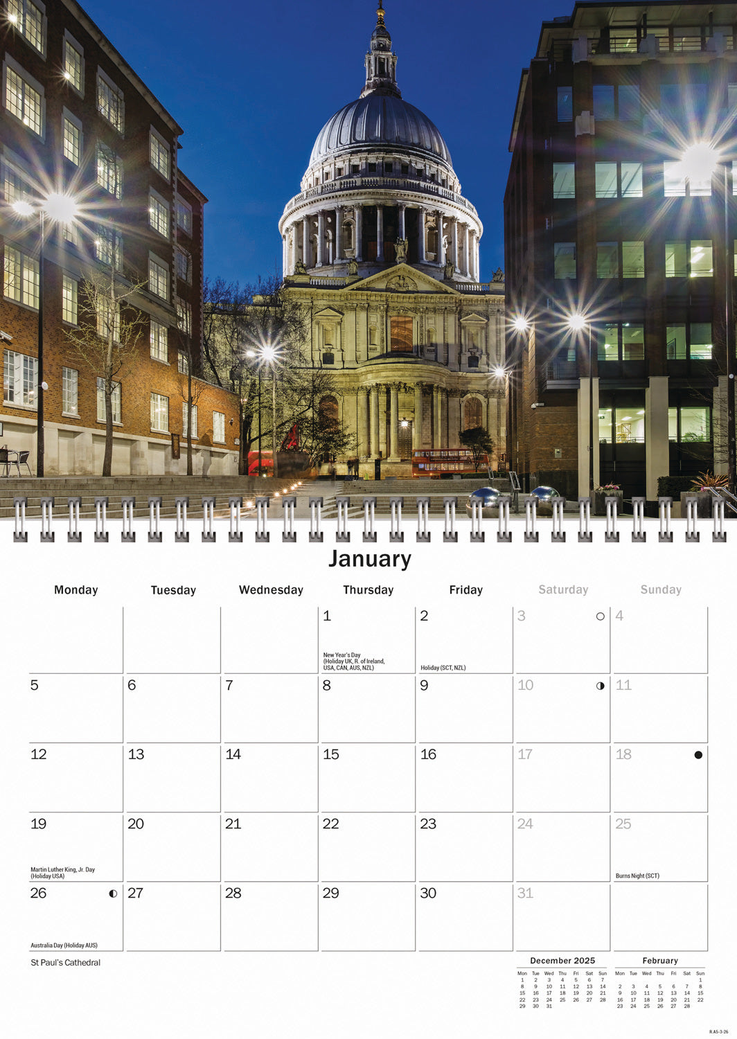 London A5 Calendar 2026