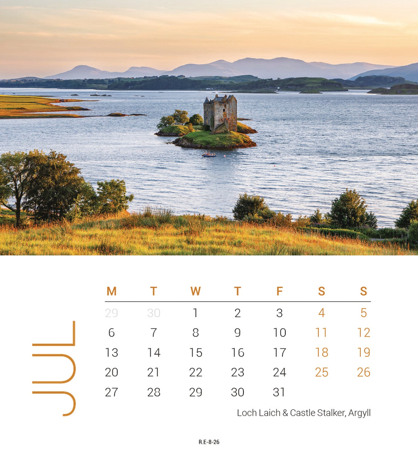 Scottish Lochs & Mountains Mini Easel Calendar 2026