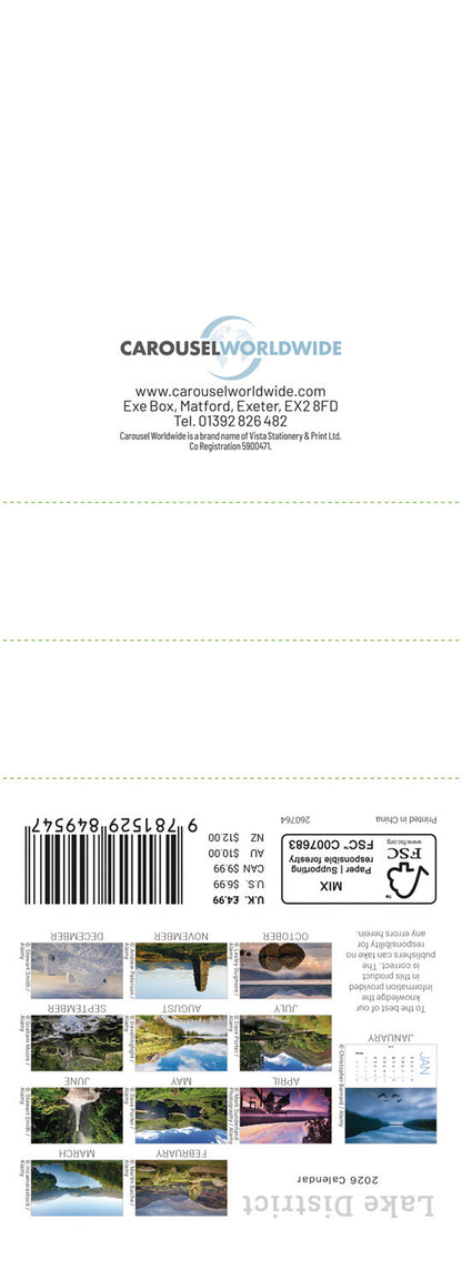 Lake District Mini Easel Calendar 2026