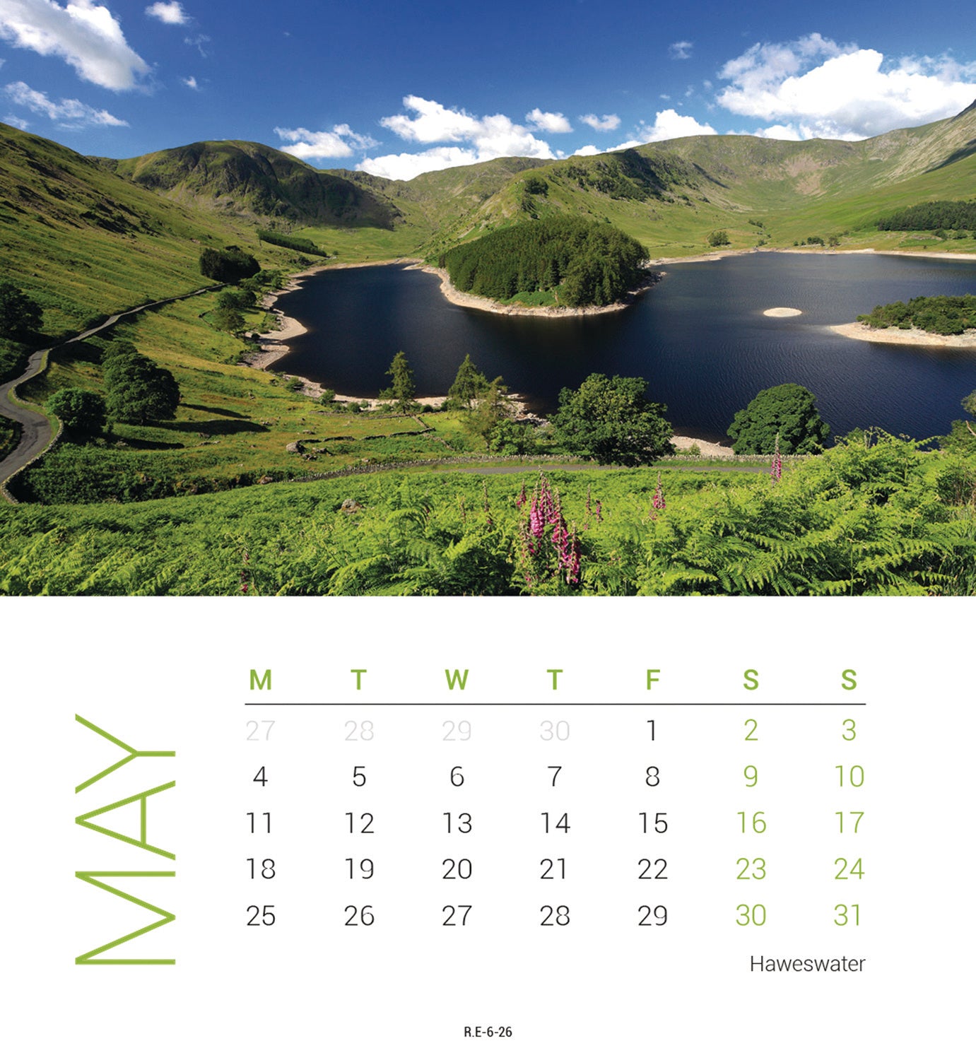 Lake District Mini Easel Calendar 2026