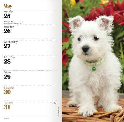 West Highland White Terriers Slim Diary 2026