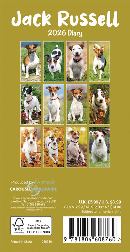 Jack Russell Terriers Slim Diary 2026