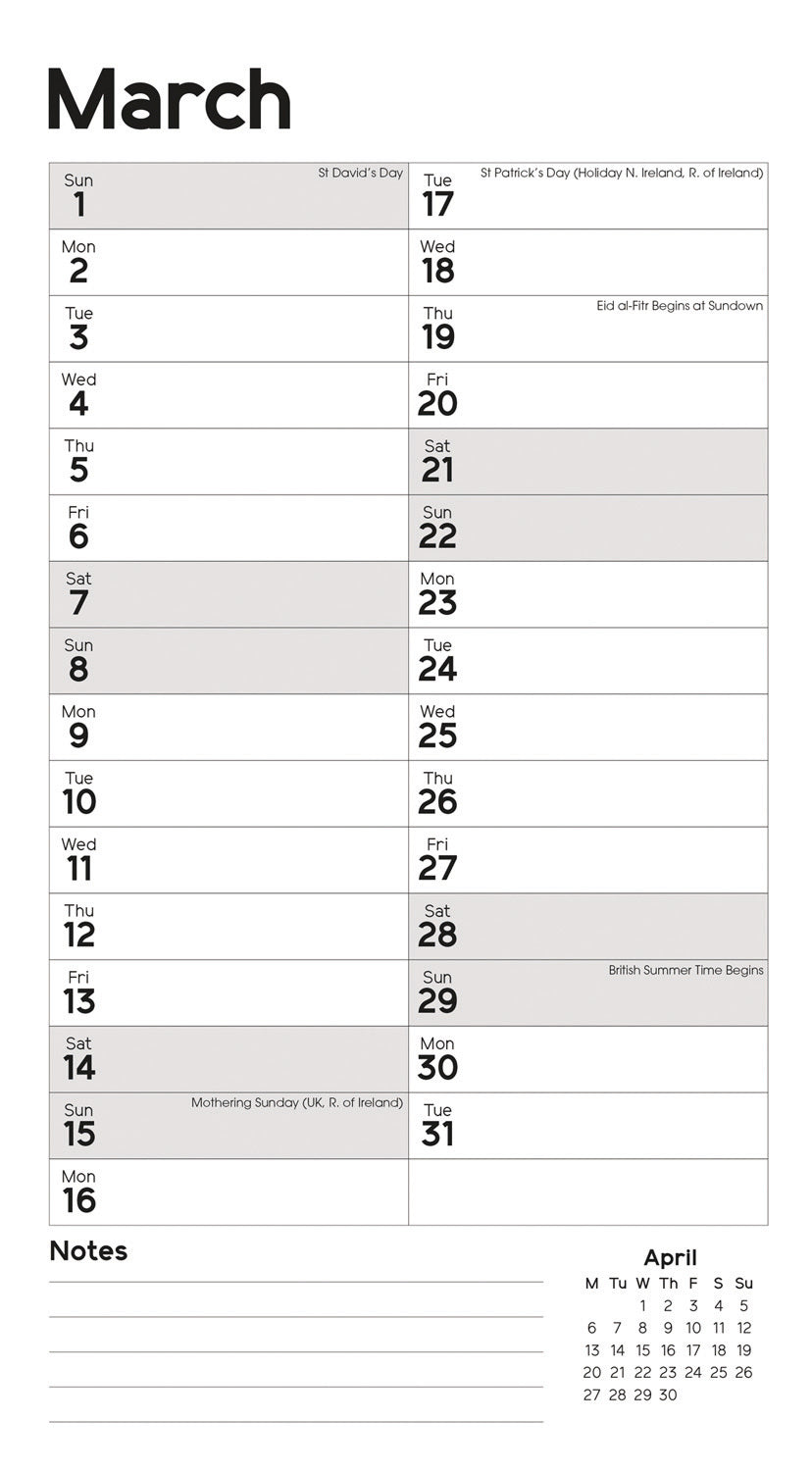 Essential MTV Stubby Slim (R&B) Calendar 2026