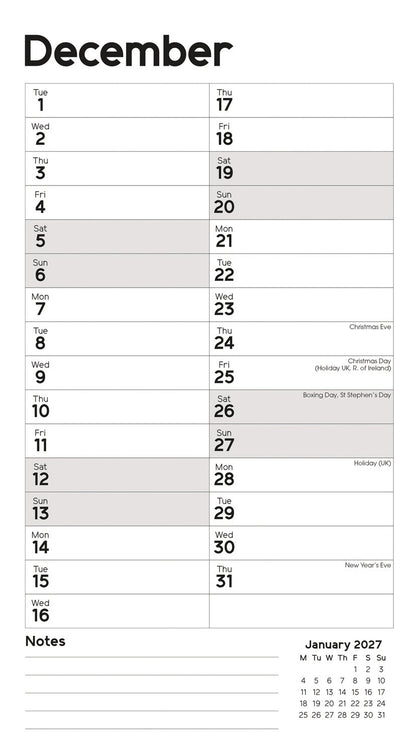 Essential MTV Stubby Slim (R&B) Calendar 2026