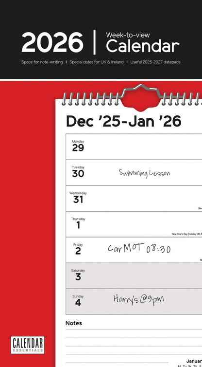 Essential WTV Stubby Slim (R&B) Calendar 2026