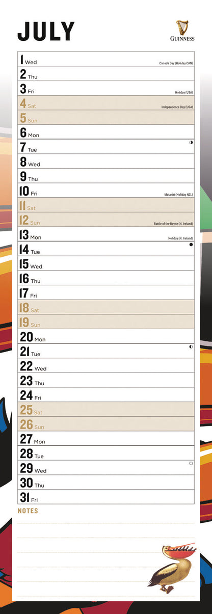 Guinness Slim Calendar 2026