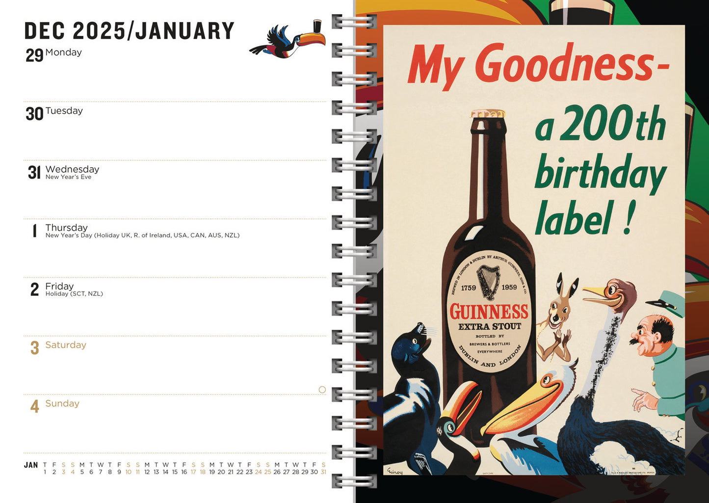Guinness A5 Wiro Diary 2026