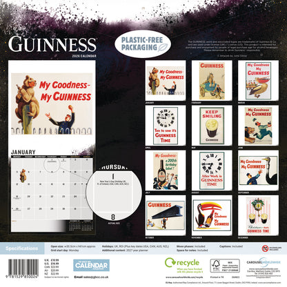 Guinness, Poster Art Wall Calendar 2026