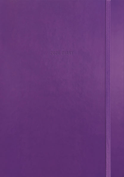 Fashion Purple Soft Touch A5 Cased Diary 2026