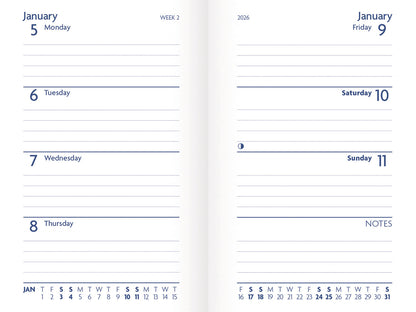 Fashion Charcoal Pocket Diary 2026