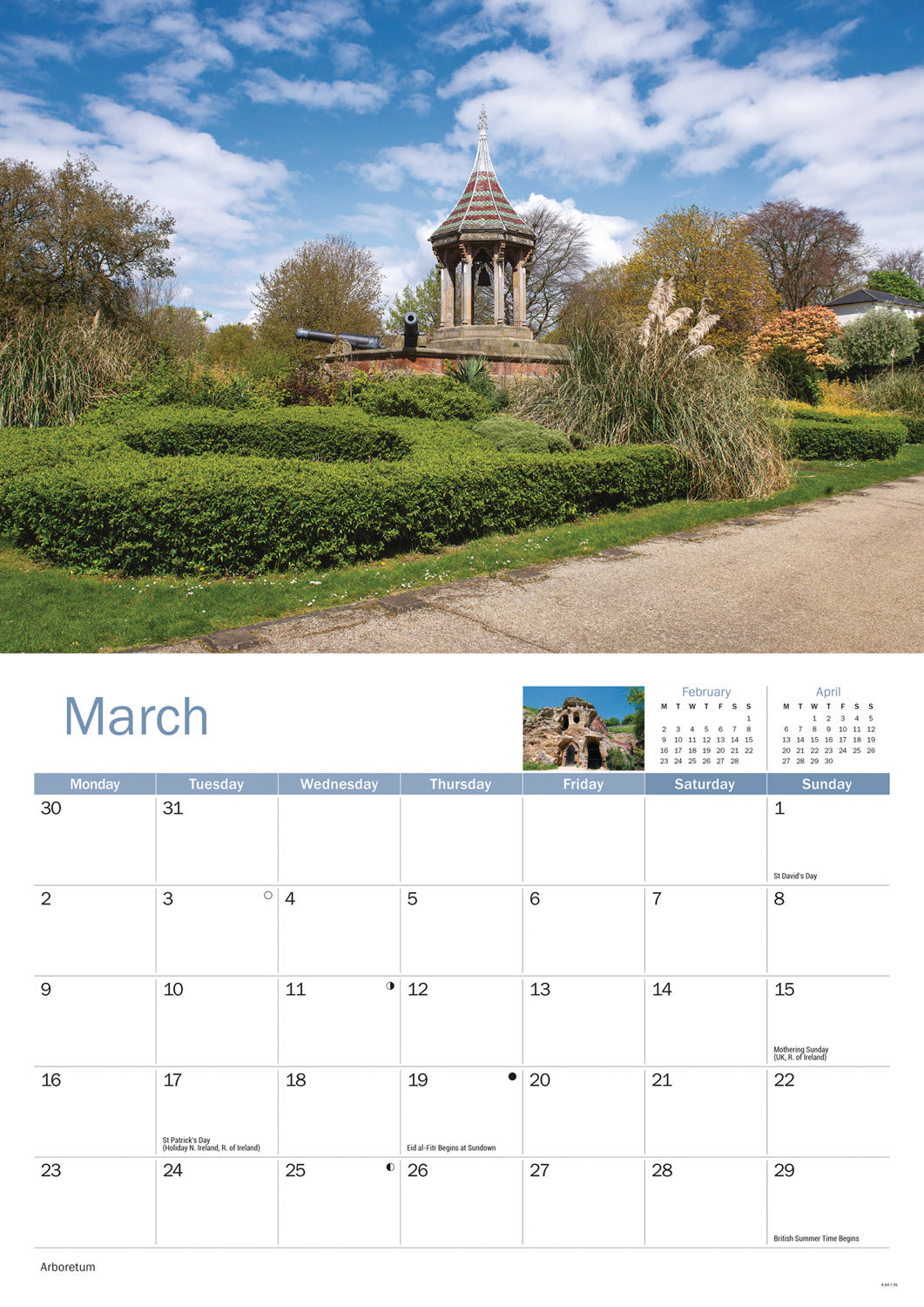 Nottingham A4 Calendar 2026