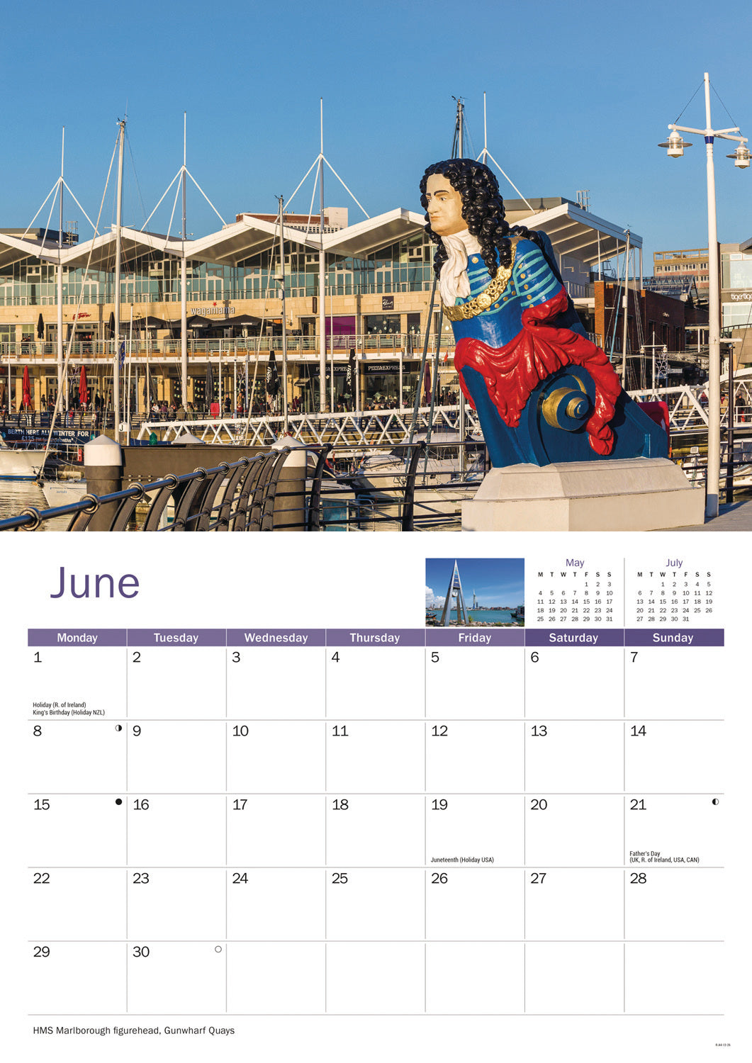 Portsmouth A4 Calendar 2026