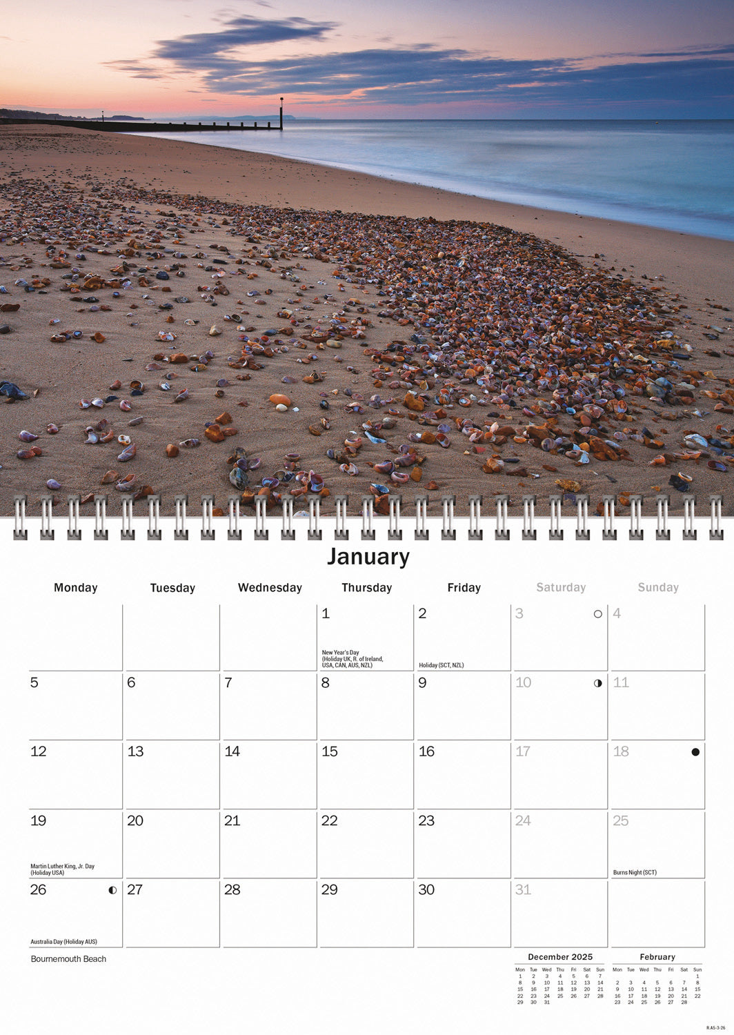Bournemouth & Poole A5 Calendar 2026