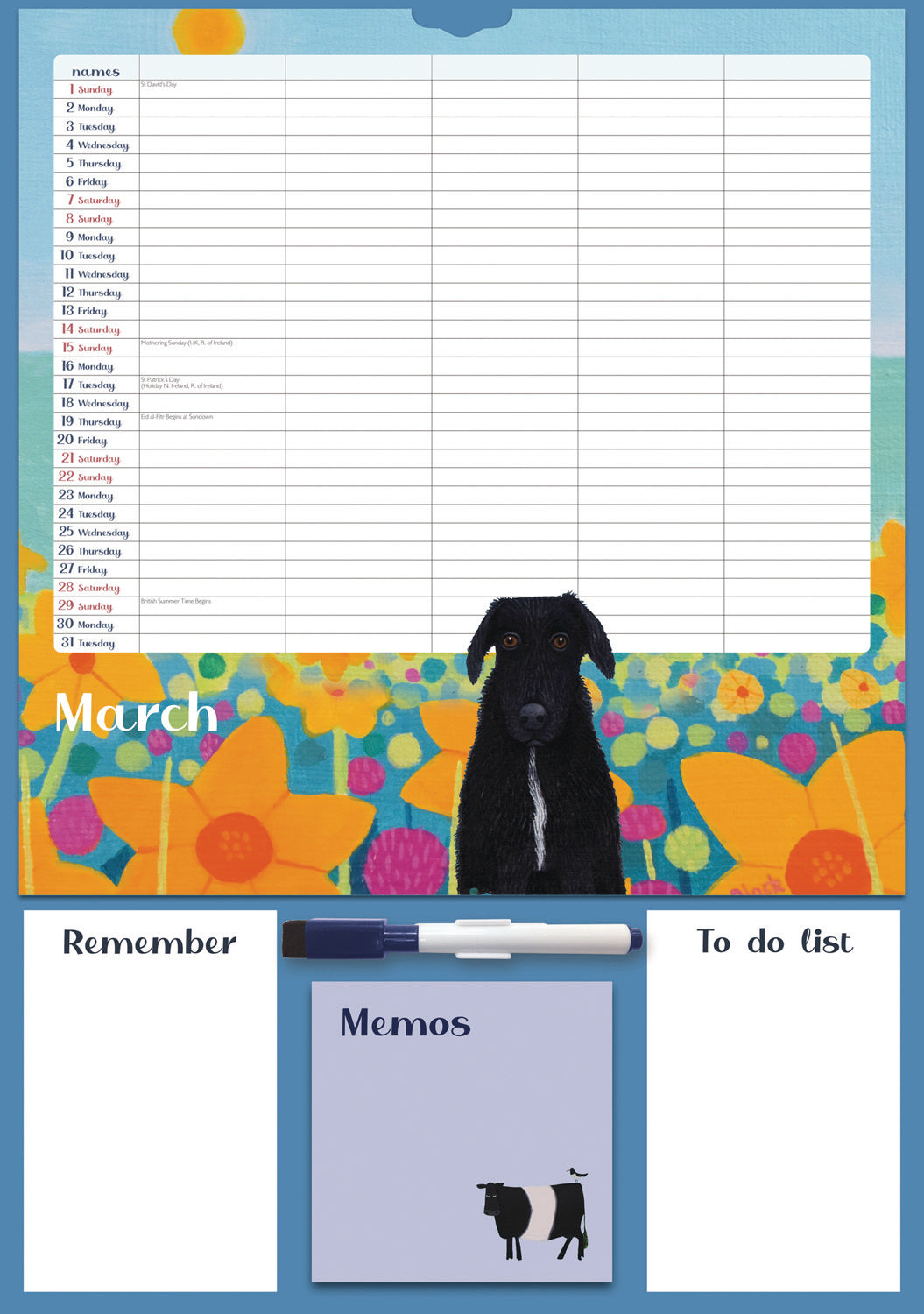 By The Sea, Family Organiser Planner A3 Calendar 2026