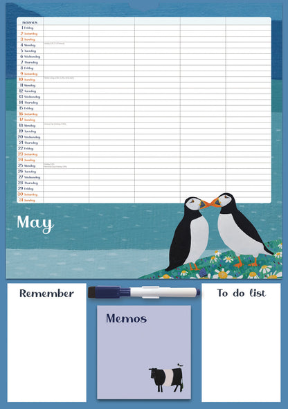 By The Sea, Family Organiser Planner A3 Calendar 2026