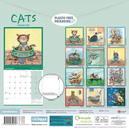 Cats, Gary Patterson Wall Calendar 2026