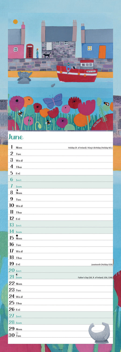 By The Sea Slim Calendar 2026