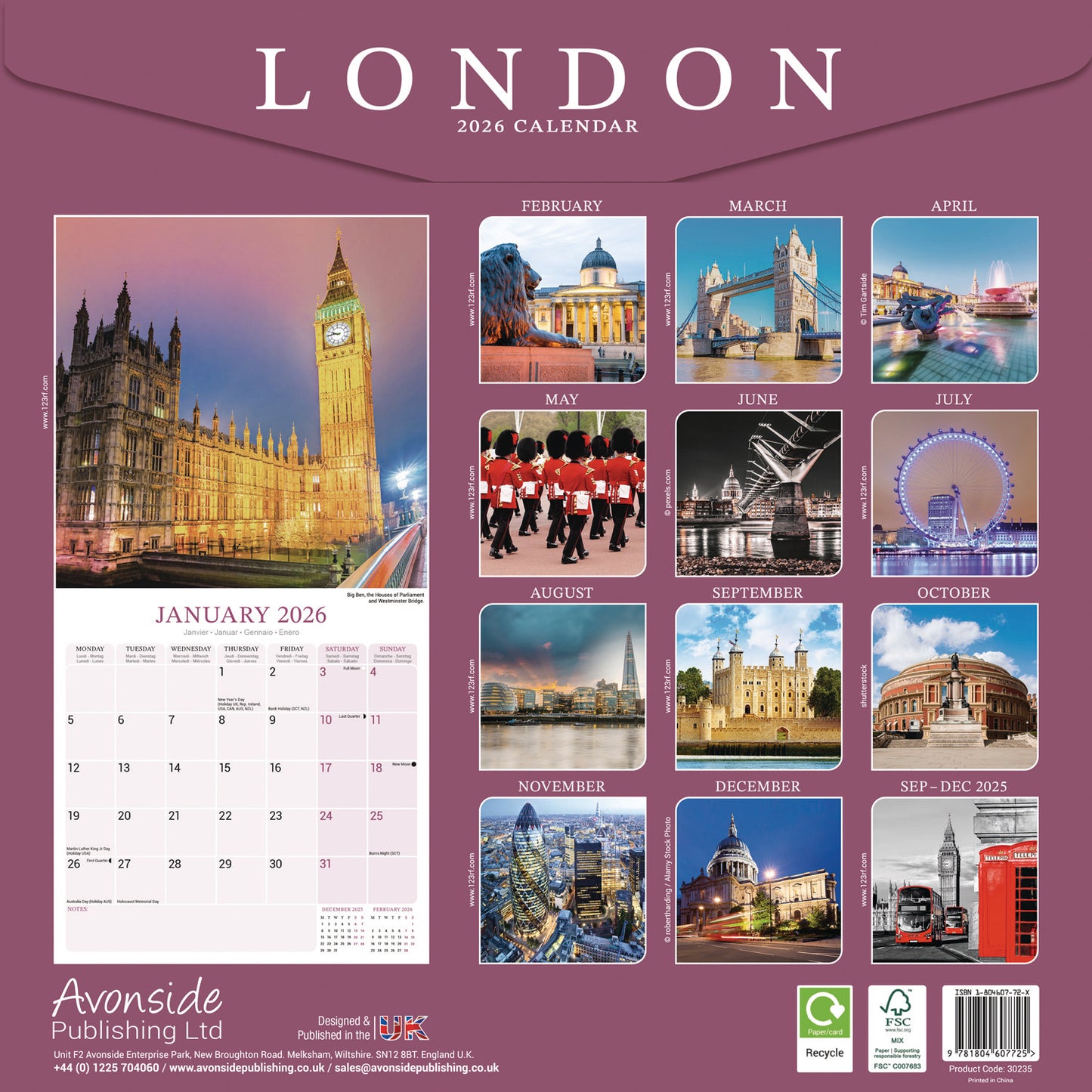 London Wall Calendar 2026