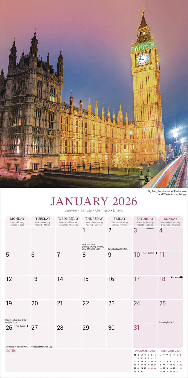 London Wall Calendar 2026