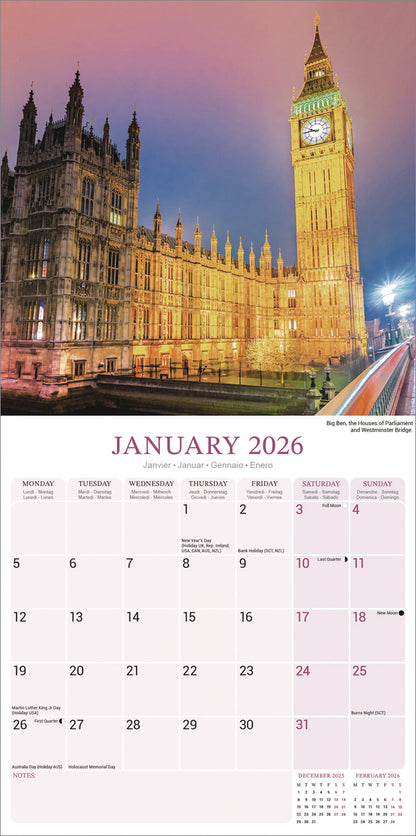 London Wall Calendar 2026