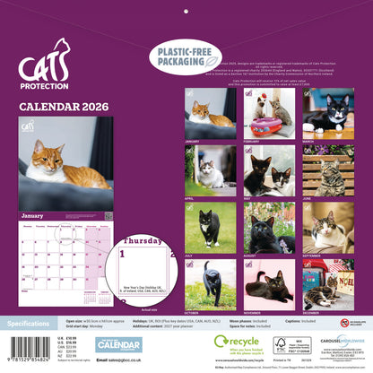 Cats Protection Wall Calendar 2026
