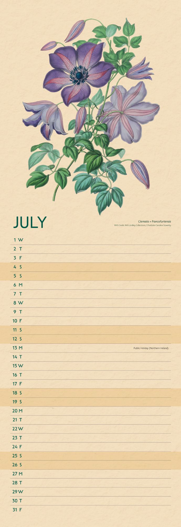 RHS Slim Calendar 2026