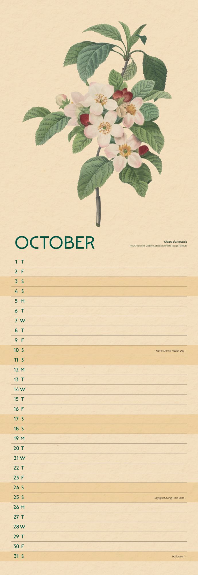 RHS Slim Calendar 2026