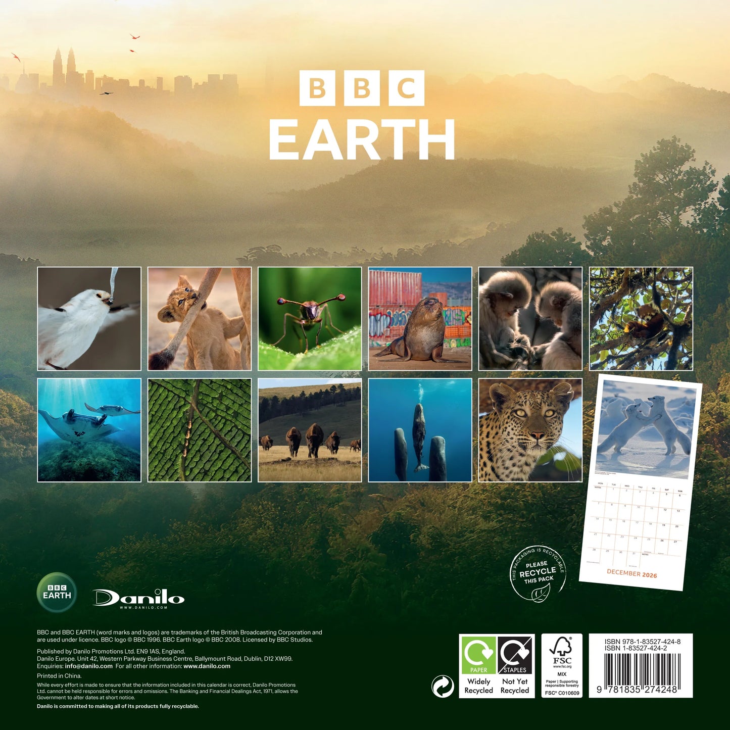 BBC Earth Wall Calendar 2026