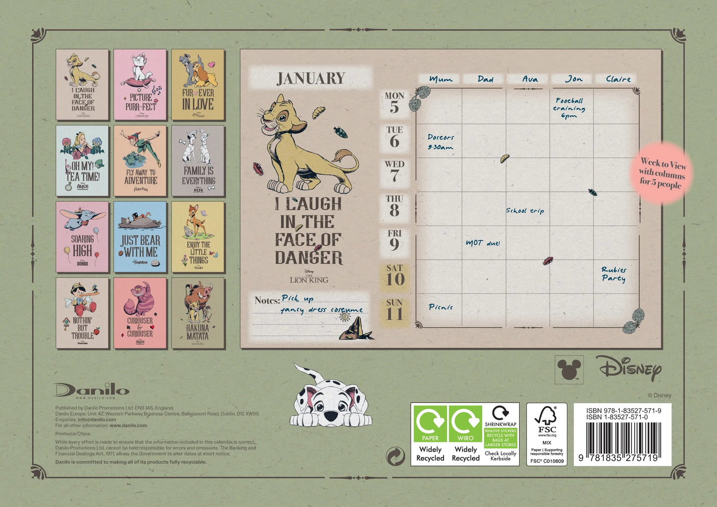 Disney Heritage WTV Planner A4 Calendar 2026