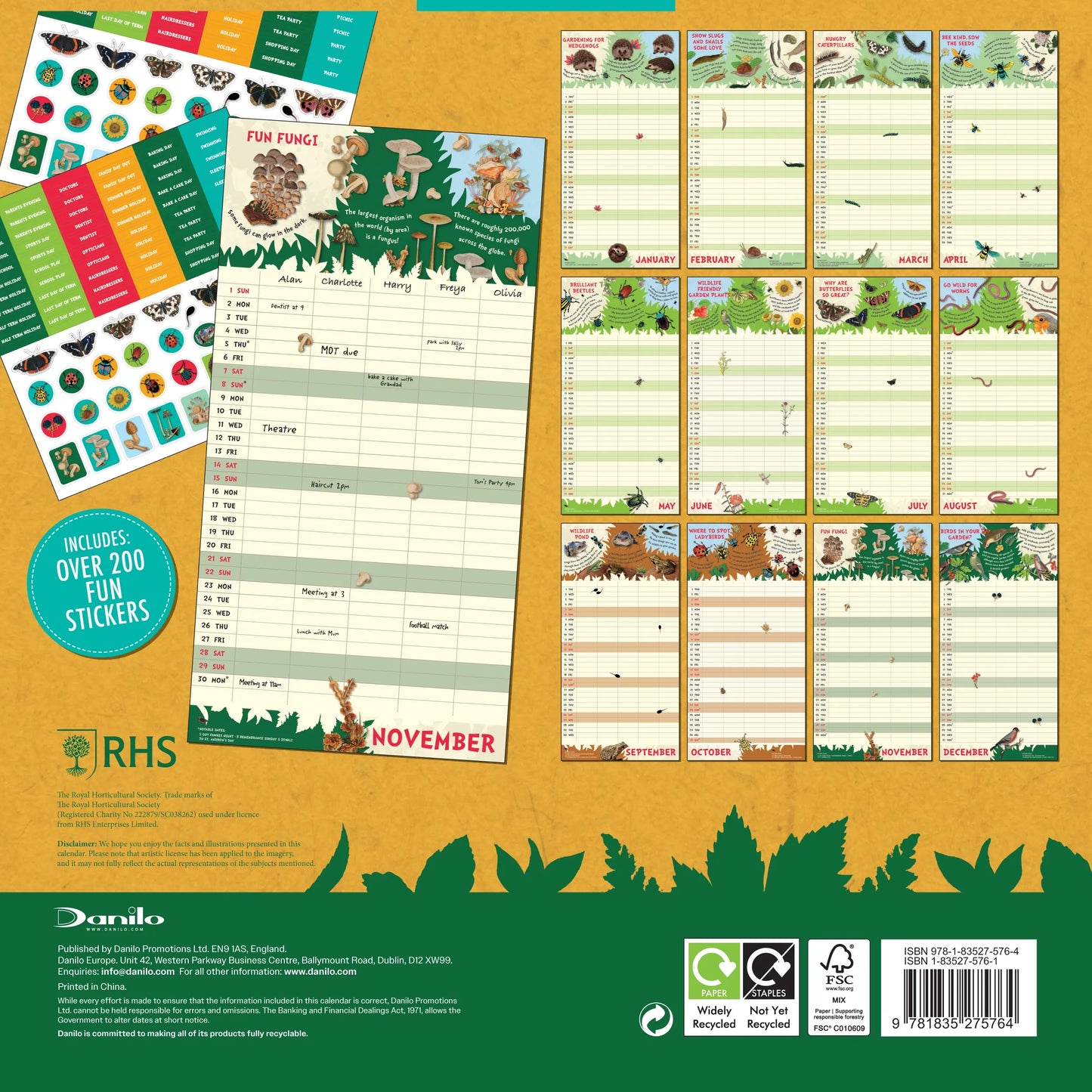 RHS Planner Wall Calendar 2026