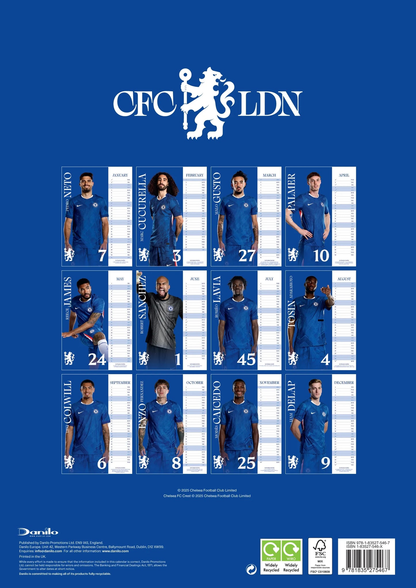 Chelsea A3 Calendar 2026