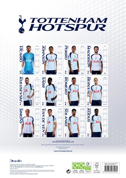 Tottenham Hotspur A3 Calendar 2026