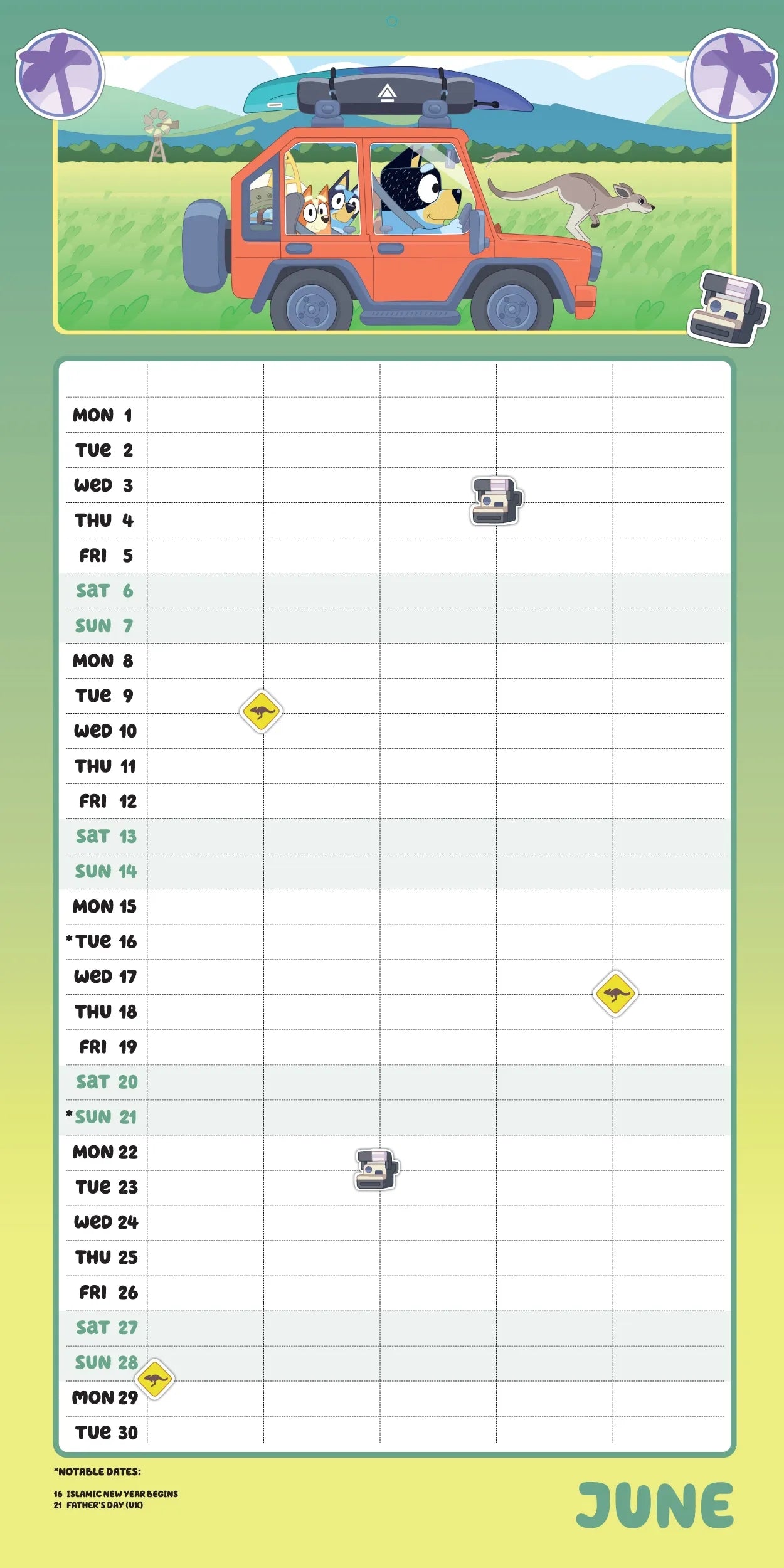 Bluey Wall Calendar 2026