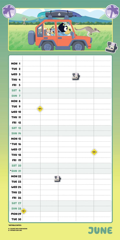 Bluey Wall Calendar 2026