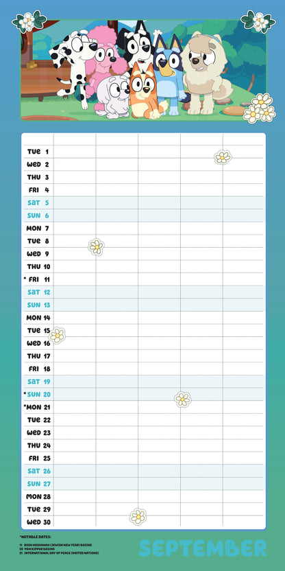 Bluey Wall Calendar 2026