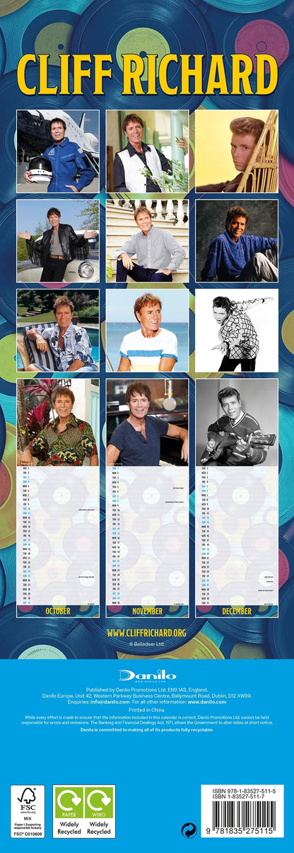 Cliff Richard Slim Calendar 2026
