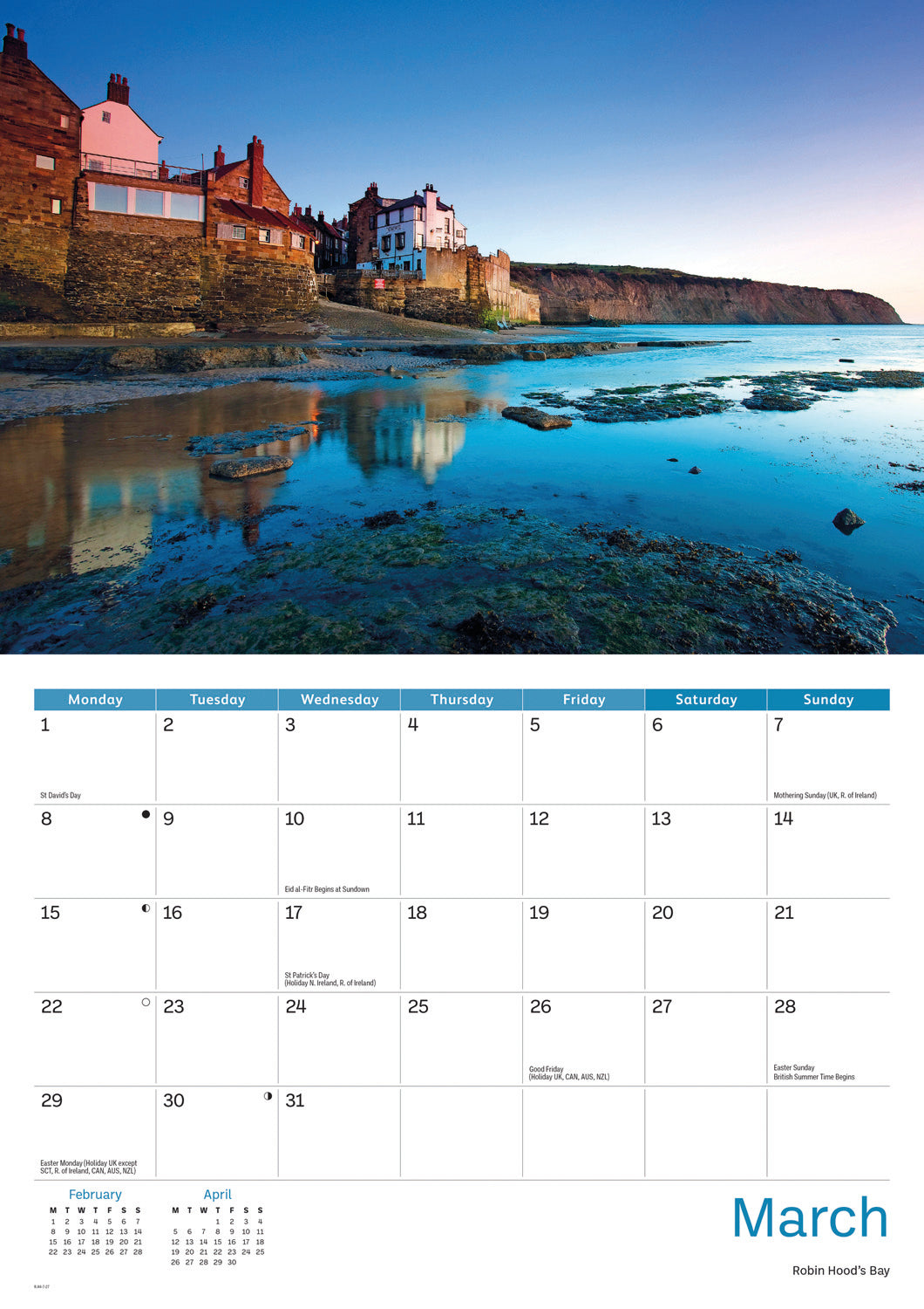 Yorkshire Coast A4 Calendar 2027