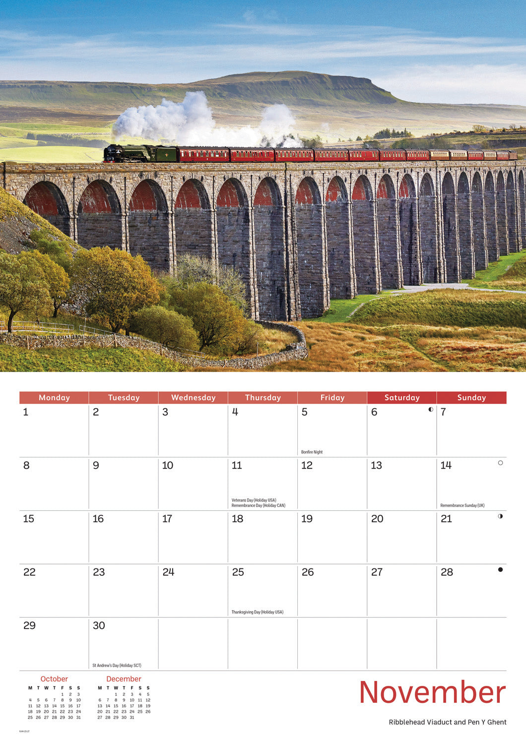 Yorkshire Dales A4 Calendar 2027