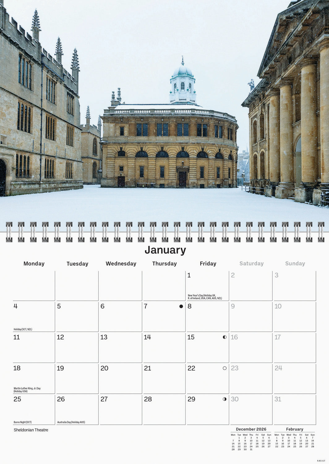 Oxford A5 Calendar 2027