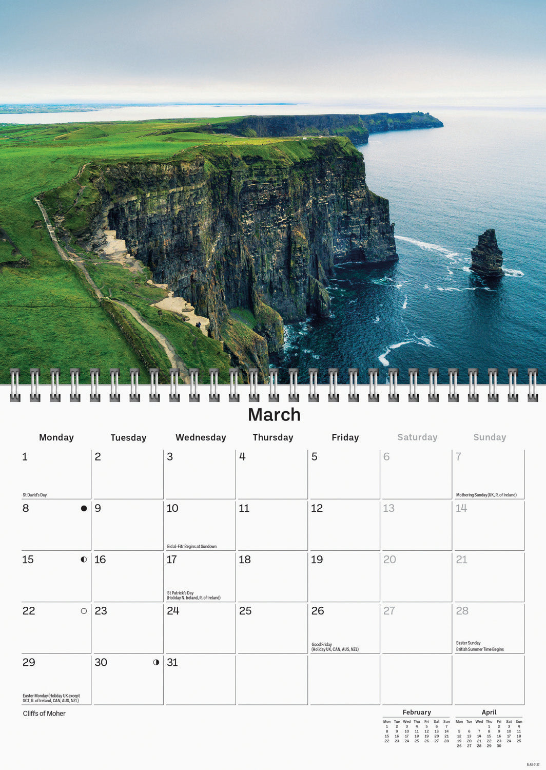 Ireland Eire A5 Calendar 2027
