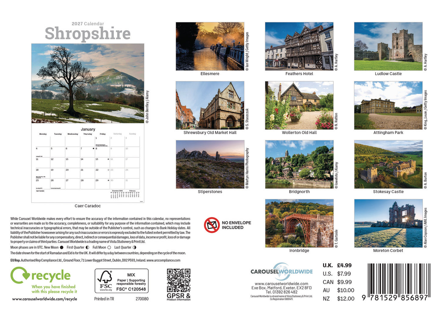 Shropshire A5 Calendar 2027