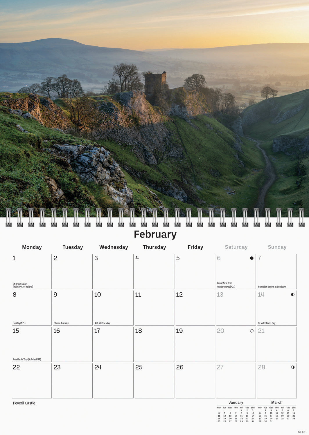 Derbyshire A5 Calendar 2027