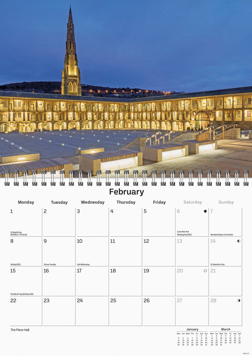 West Yorkshire A5 Calendar 2027