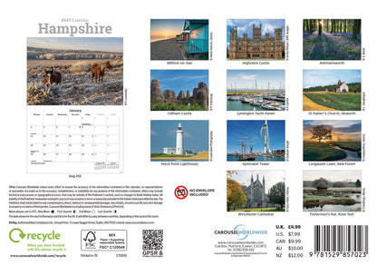 Hampshire A5 Calendar 2027
