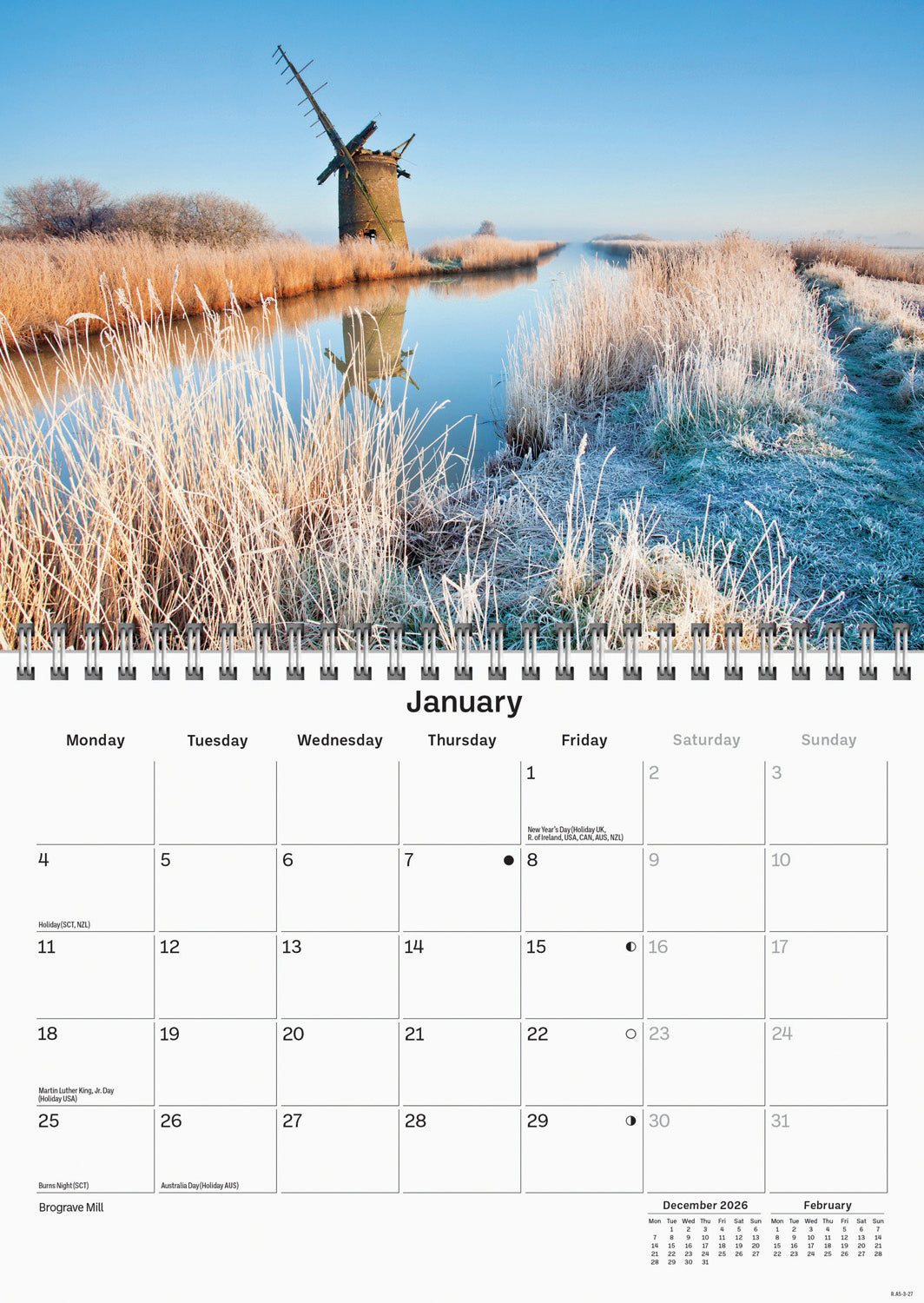 Norfolk Broads A5 Calendar 2027