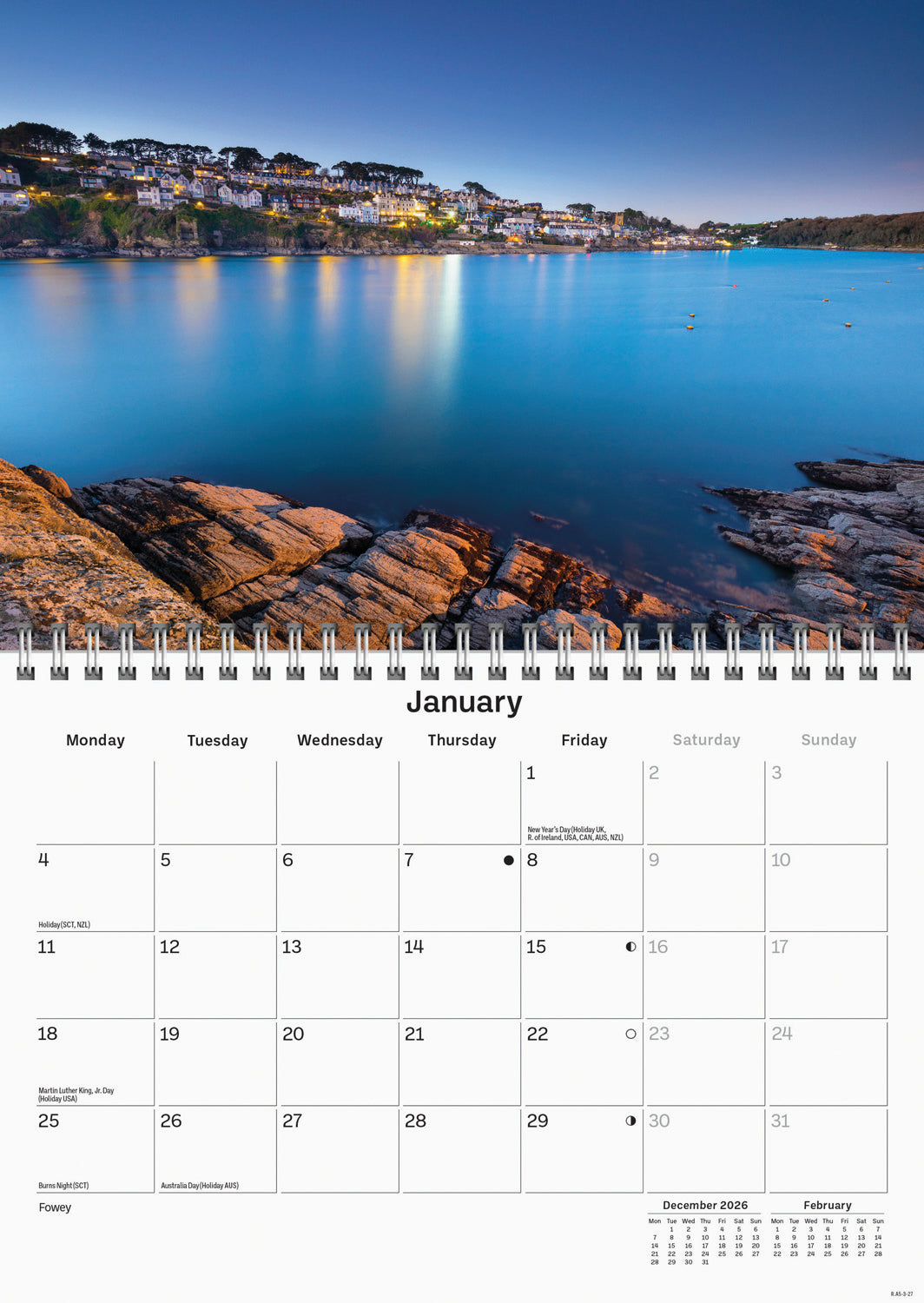 Cornish Riviera A5 Calendar 2027