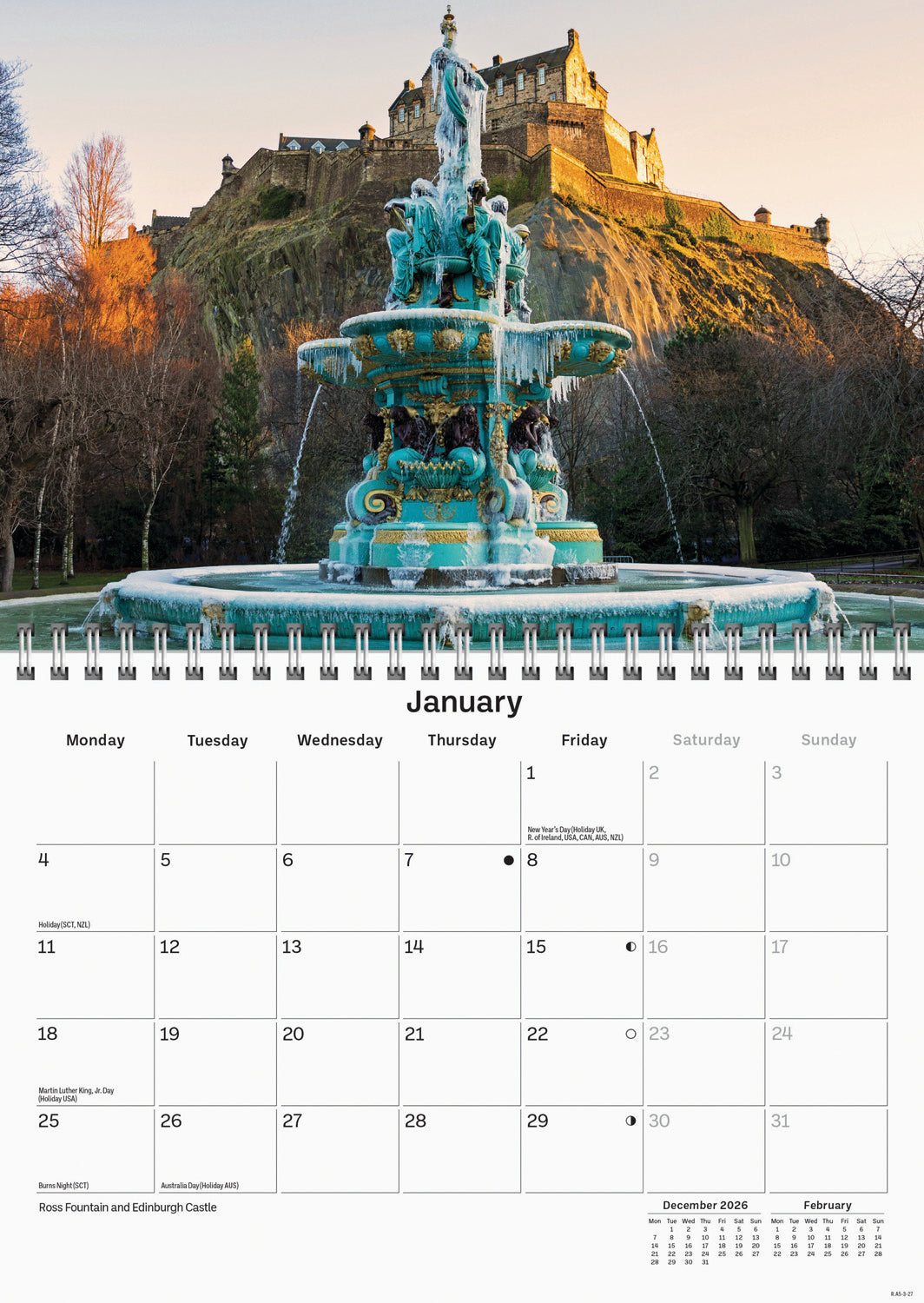 Edinburgh A5 Calendar 2027